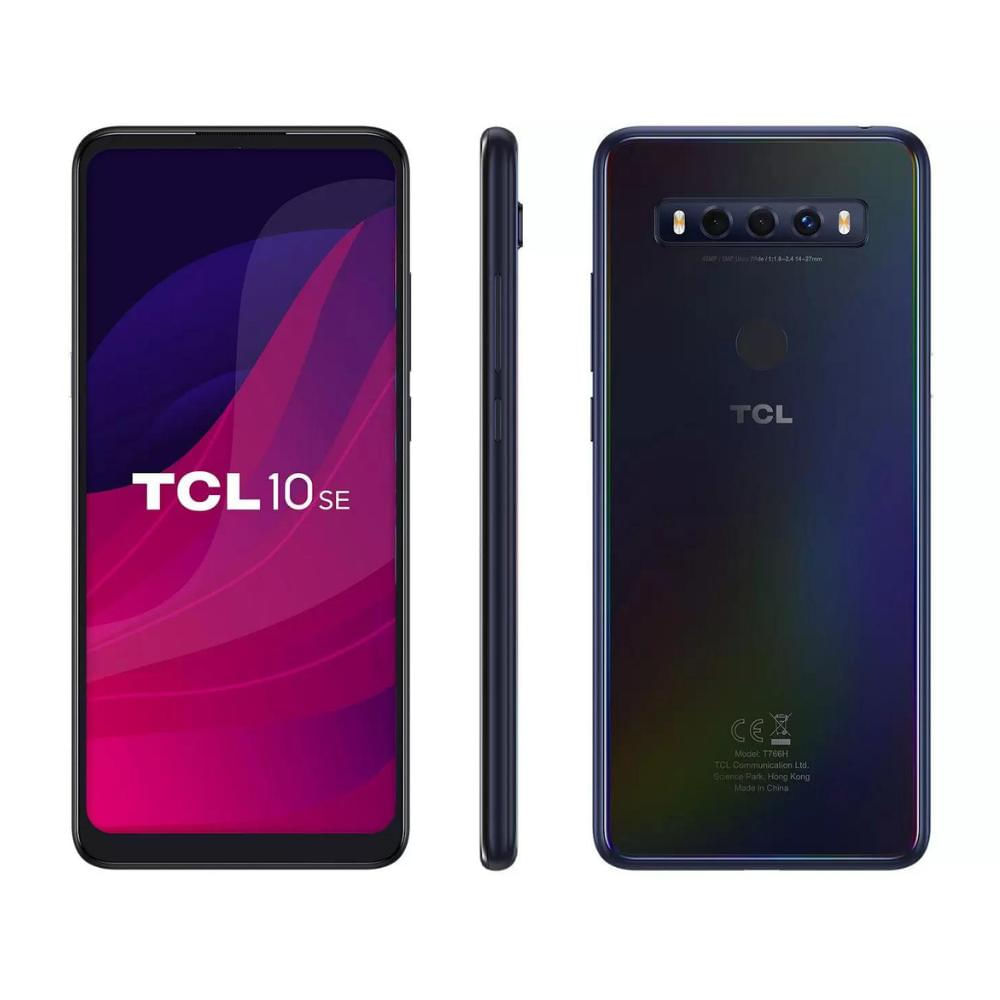 Smartphone TCL 10 SE Azul Escuro Dual Tela 6.524G 128GB 4GB RAM Octa-Core Câmera Tripla 48MP + Capa e Película Originais