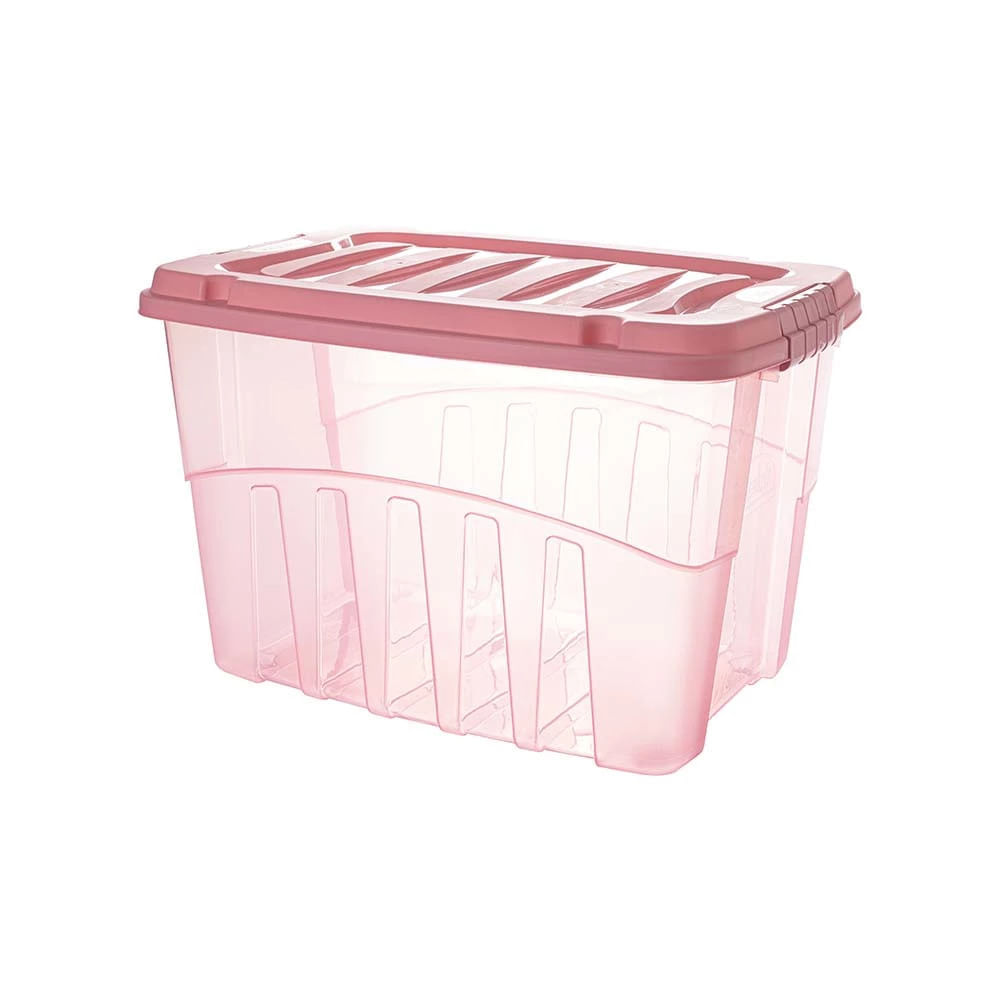 Caixa Organizadora Plasútil Gran Box Alta em Plástico Rosa 28L UNICA