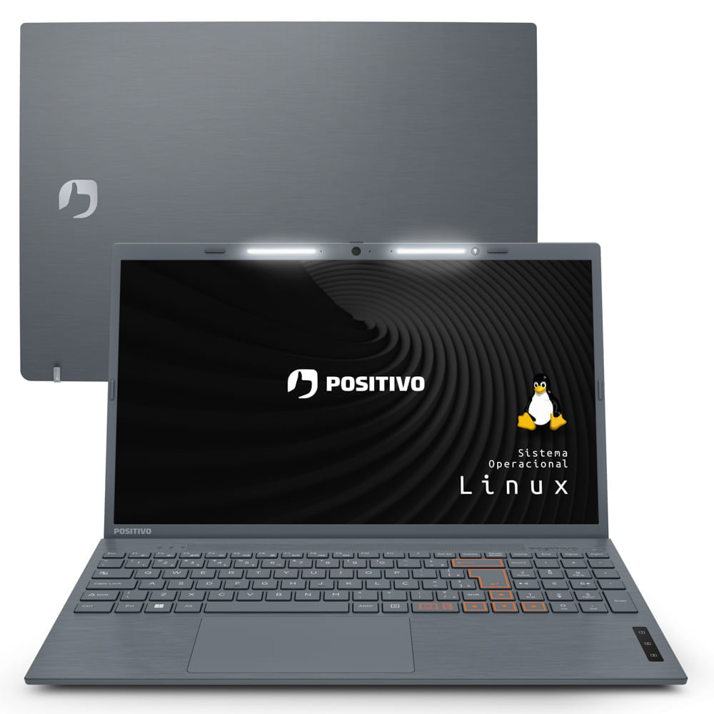 Notebook Positivo Vision C15 Intel® Celeron® Dual Core™ Linux 8GB 240GB SSD 15” HD Lumina Bar - Cinza