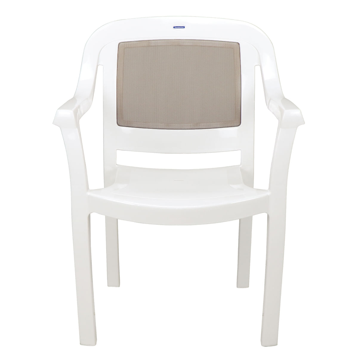 Cadeira Tramontina Miami com em Polipropileno Branco com Tela Camurça