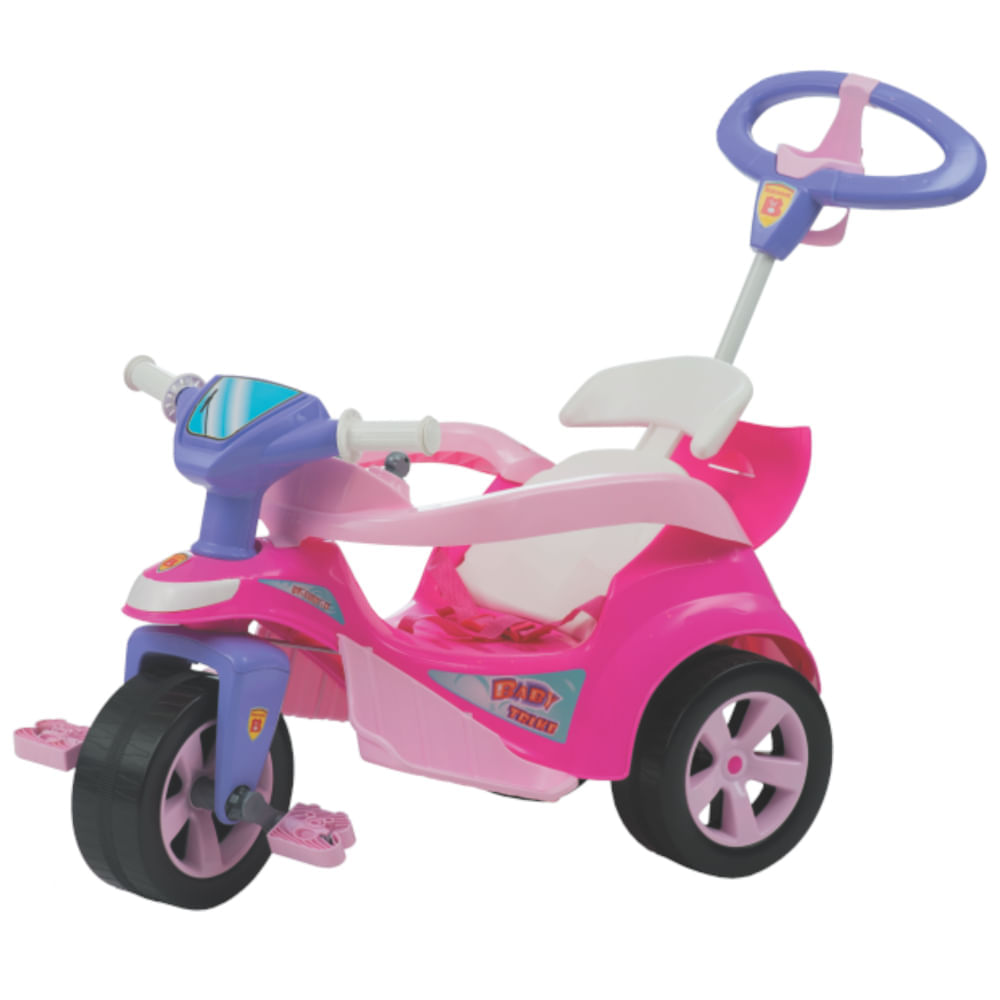 Triciclo Biemme Trike Evolution Regulável com Porta objetos - Rosa