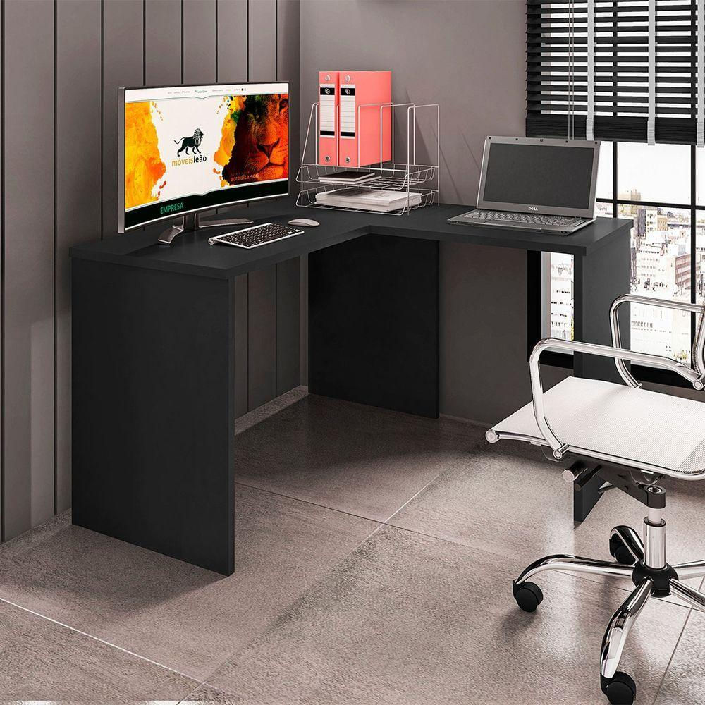 Mesa Escrivaninha Parati L01 Com Extensor - Doce Sonho Móveis Cor Preto