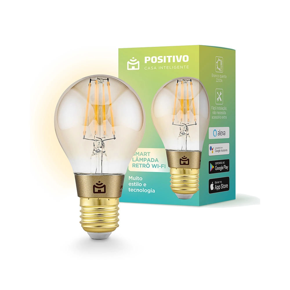 Smart Lâmpada Retrô Positivo Wi-Fi Smart Home Filamento LED 7W Bivolt UNICA