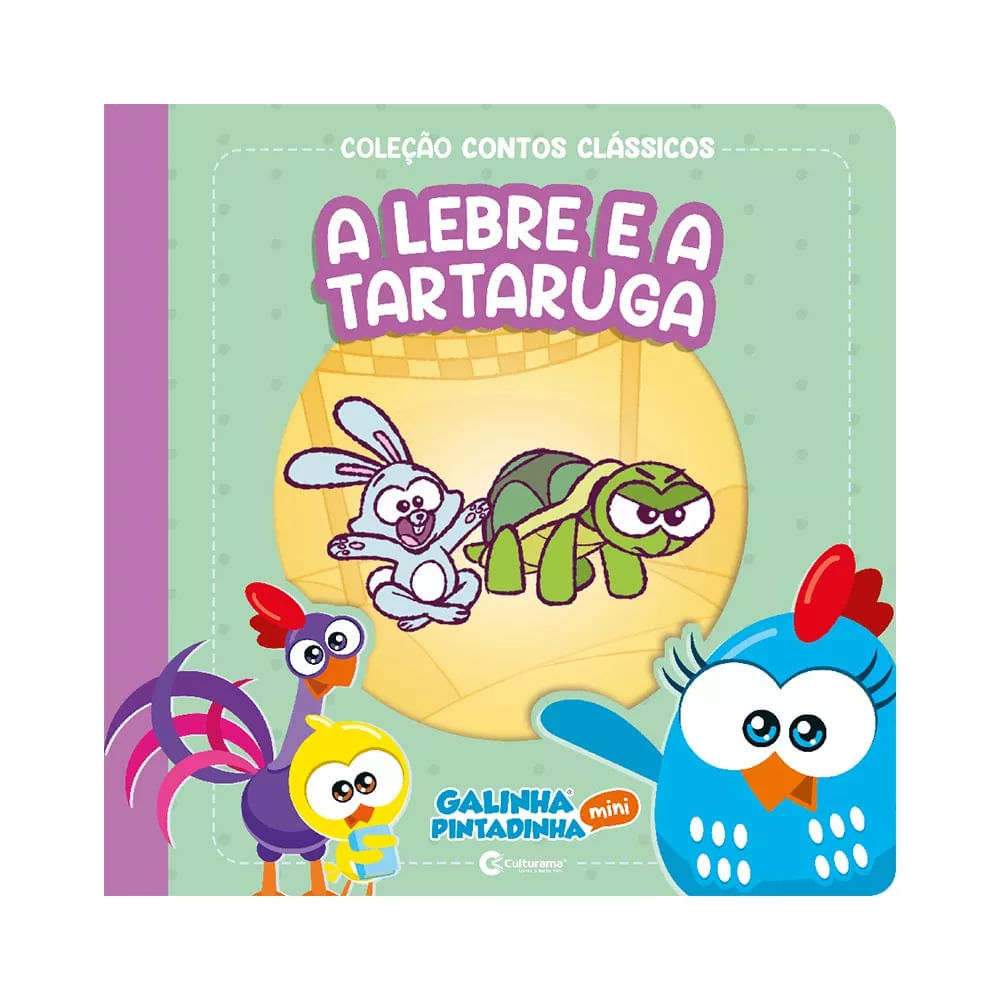 Livro Infantil Culturama Contos Clássicos Galinha Pintadinha Mini e A Lebre e a Tartaruga UNICA