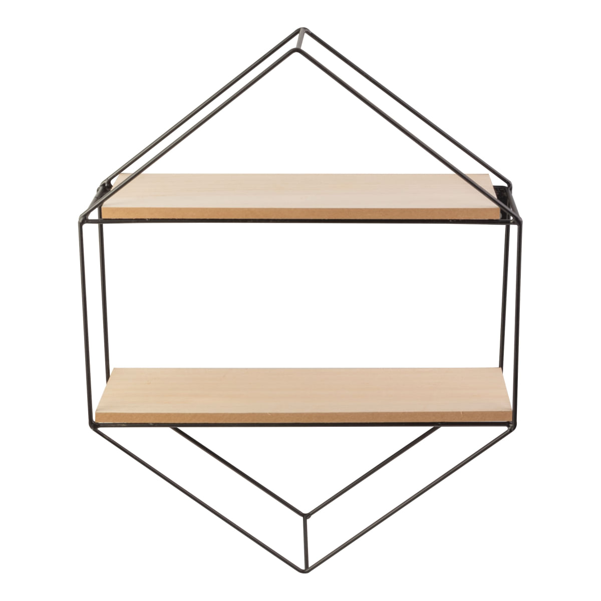 Prateleira Dupla Le Hexagonal 35,5x10x45,5cm Metal/Mdf UNICA