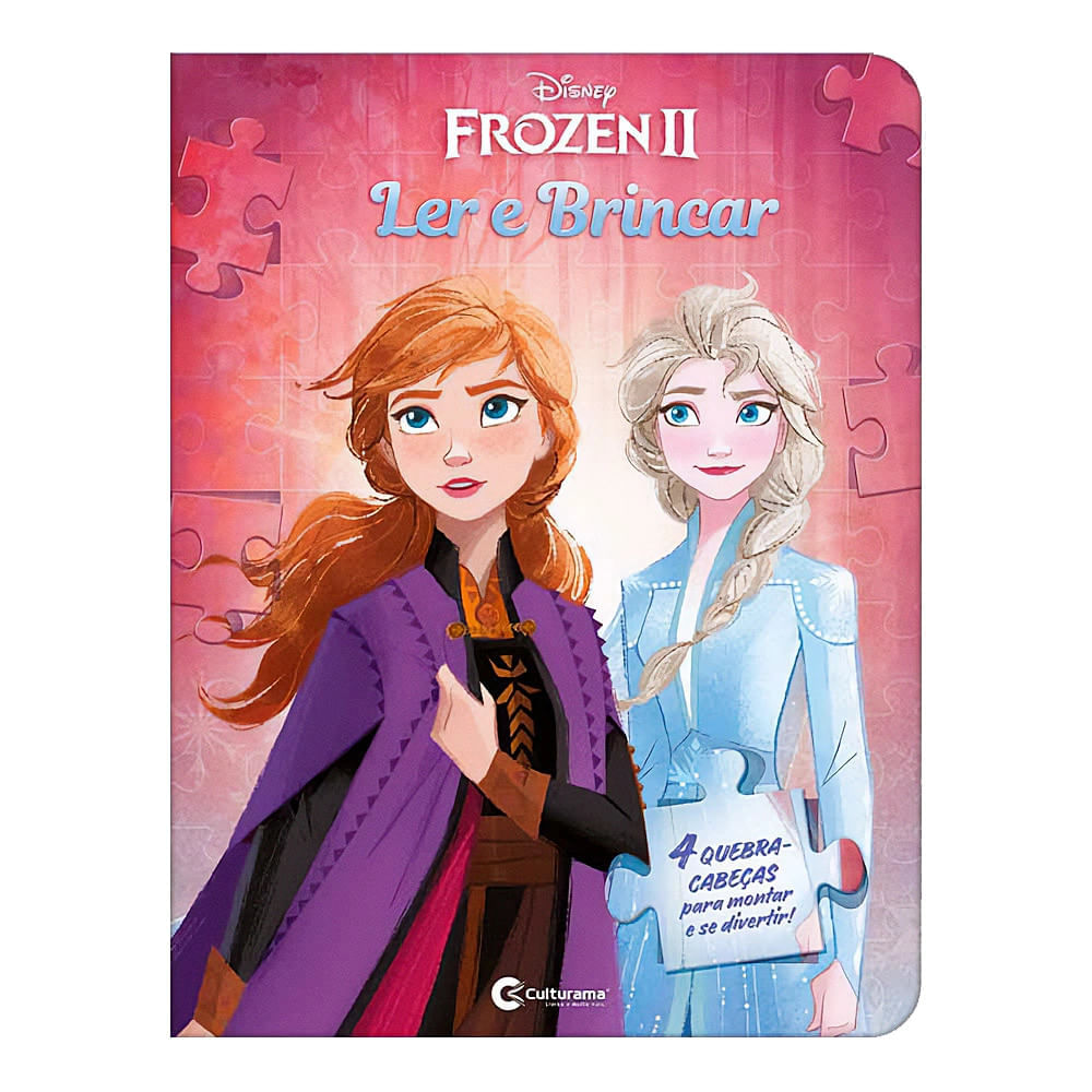 Livro Infantil Culturama para Ler e Brincar Disney Frozen com Quebra-Cabeça UNICA