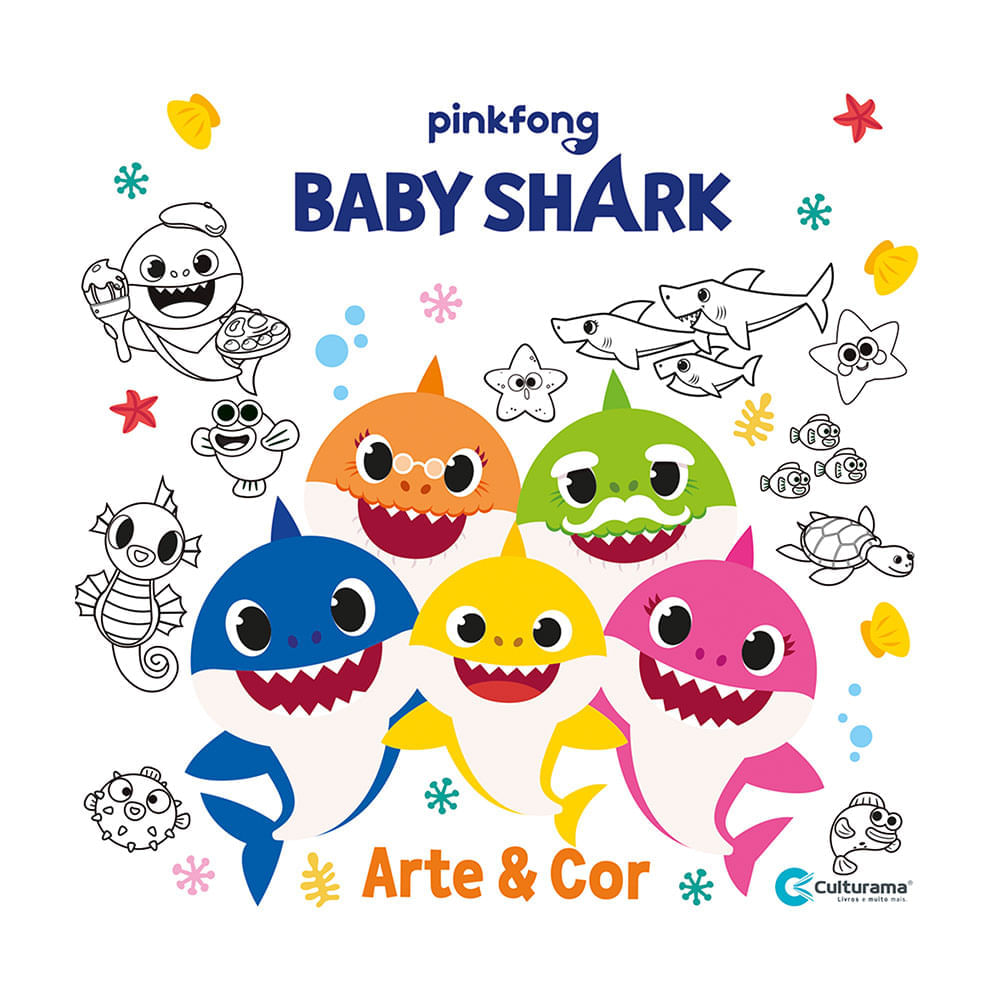 Livro Infantil Culturama Arte e Cor Baby Shark UNICA