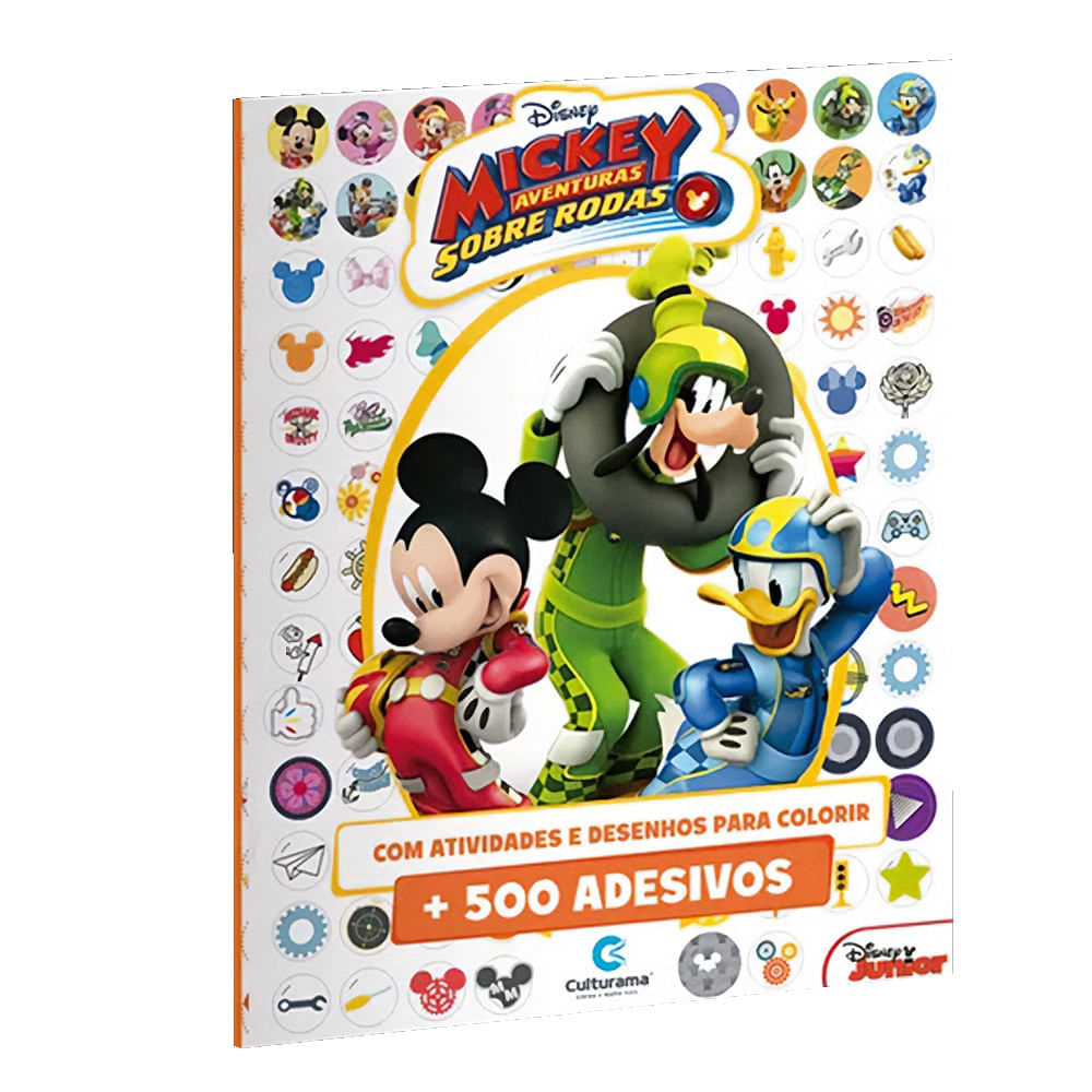 Livro Infantil Culturama Disney Mickey com 500 Adesivos UNICA