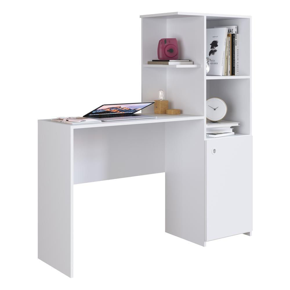 Escrivaninha/mesa De Escritório Com 1 Porta Multimóveis Cr25233 Branco Branco