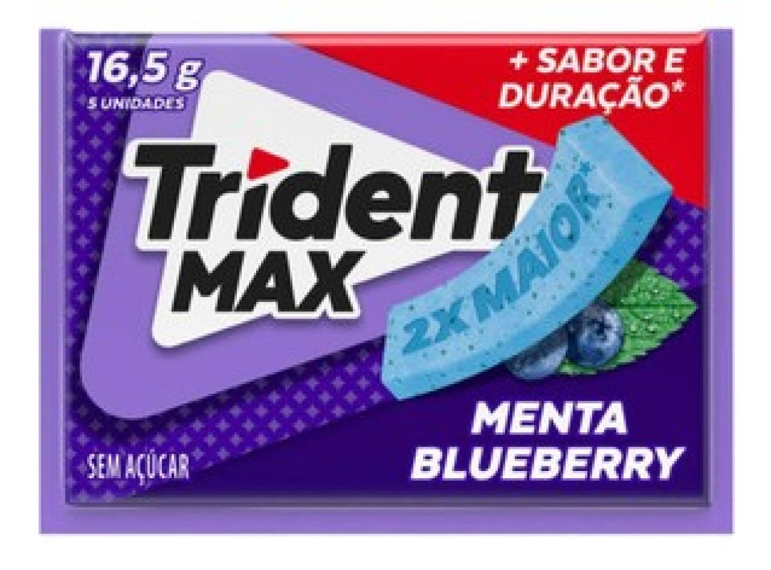 Chiclete Trident Max Menta Blueberry 16,5 gramas