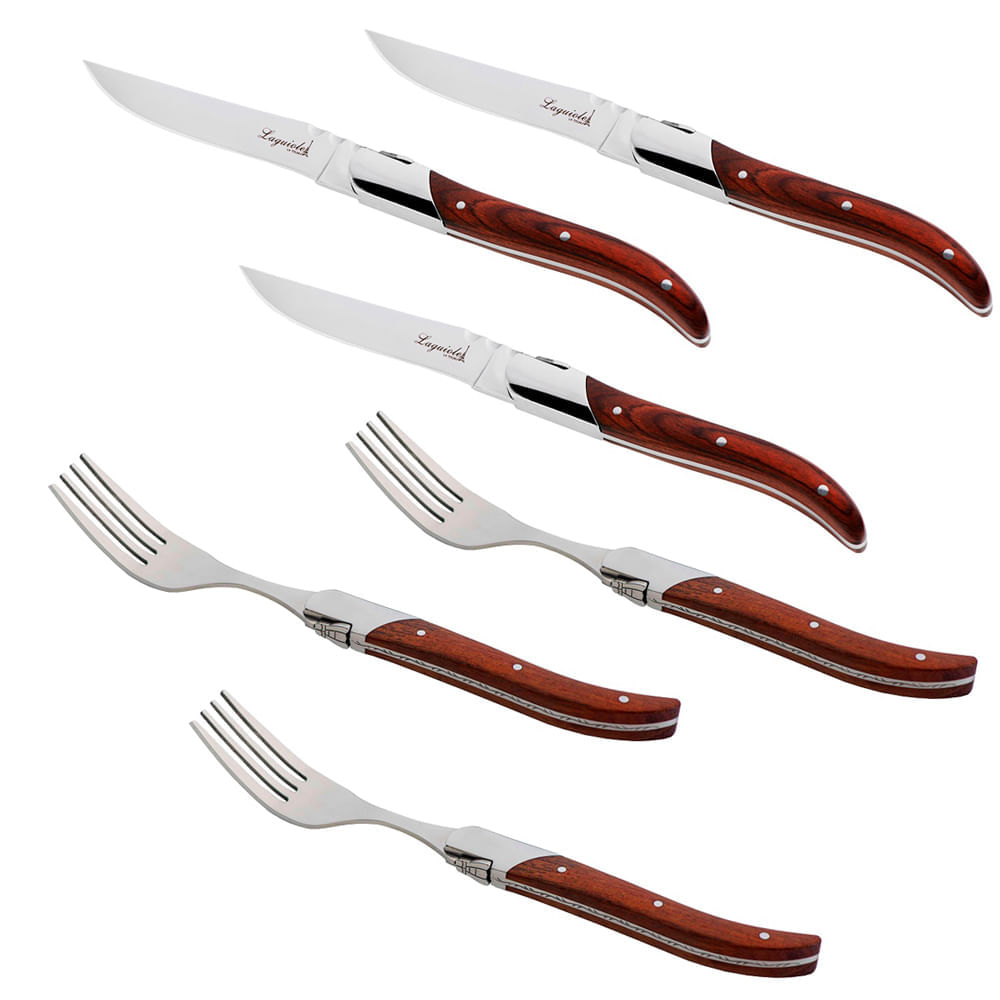 Conjunto de 3 facas e 3 garfos ORIGINAL LAGUIOLE LA TOUR Ultra Premium