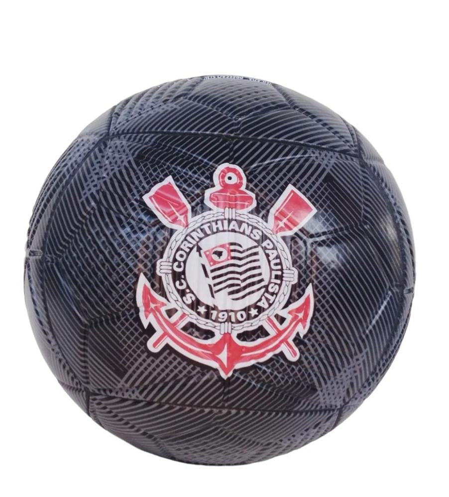 Bola de Futebol De Campo Corinthians Preto e Vermelho