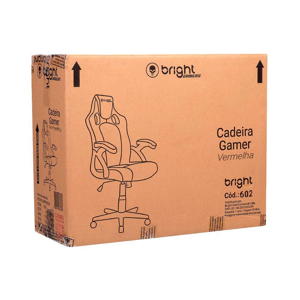 Cadeira Gamer Bright 0602 Vermelho com Preto
