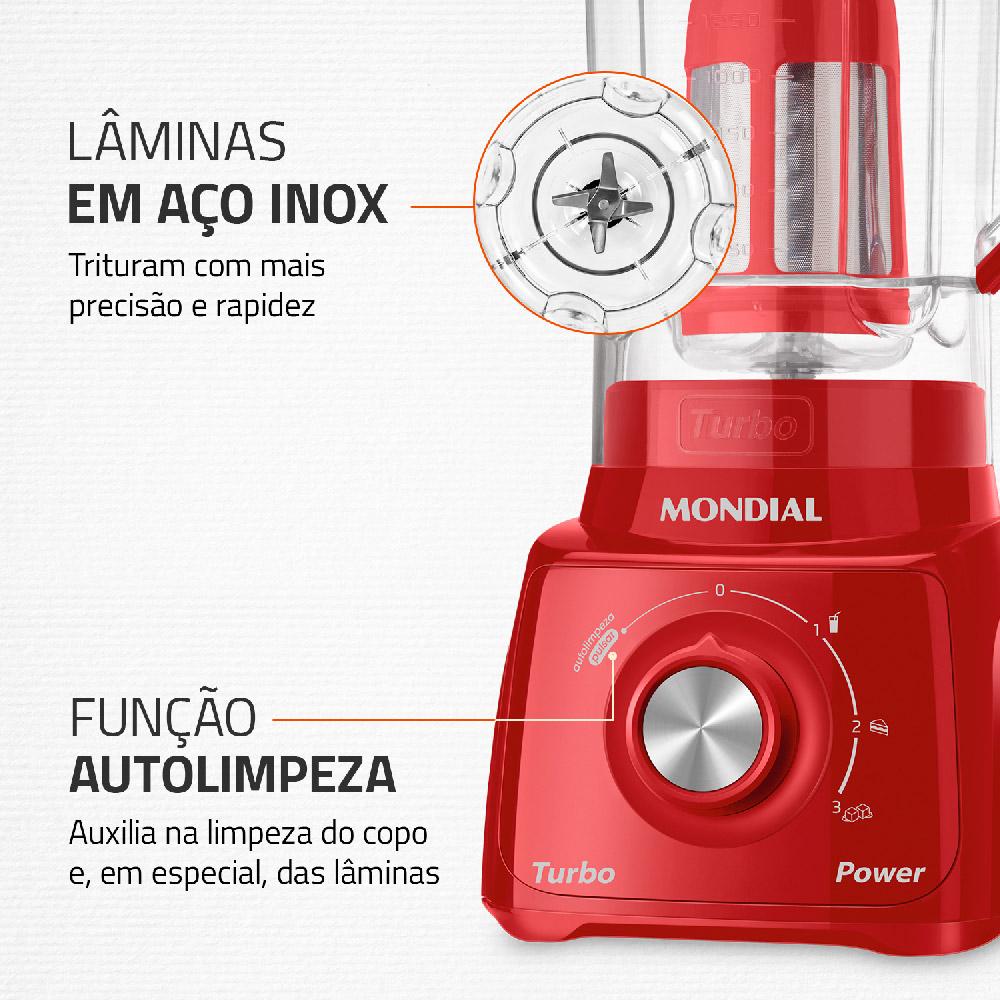 Liquidificador Mondial com Filtro L99 FR 500W 2,2L Vermelho 127V