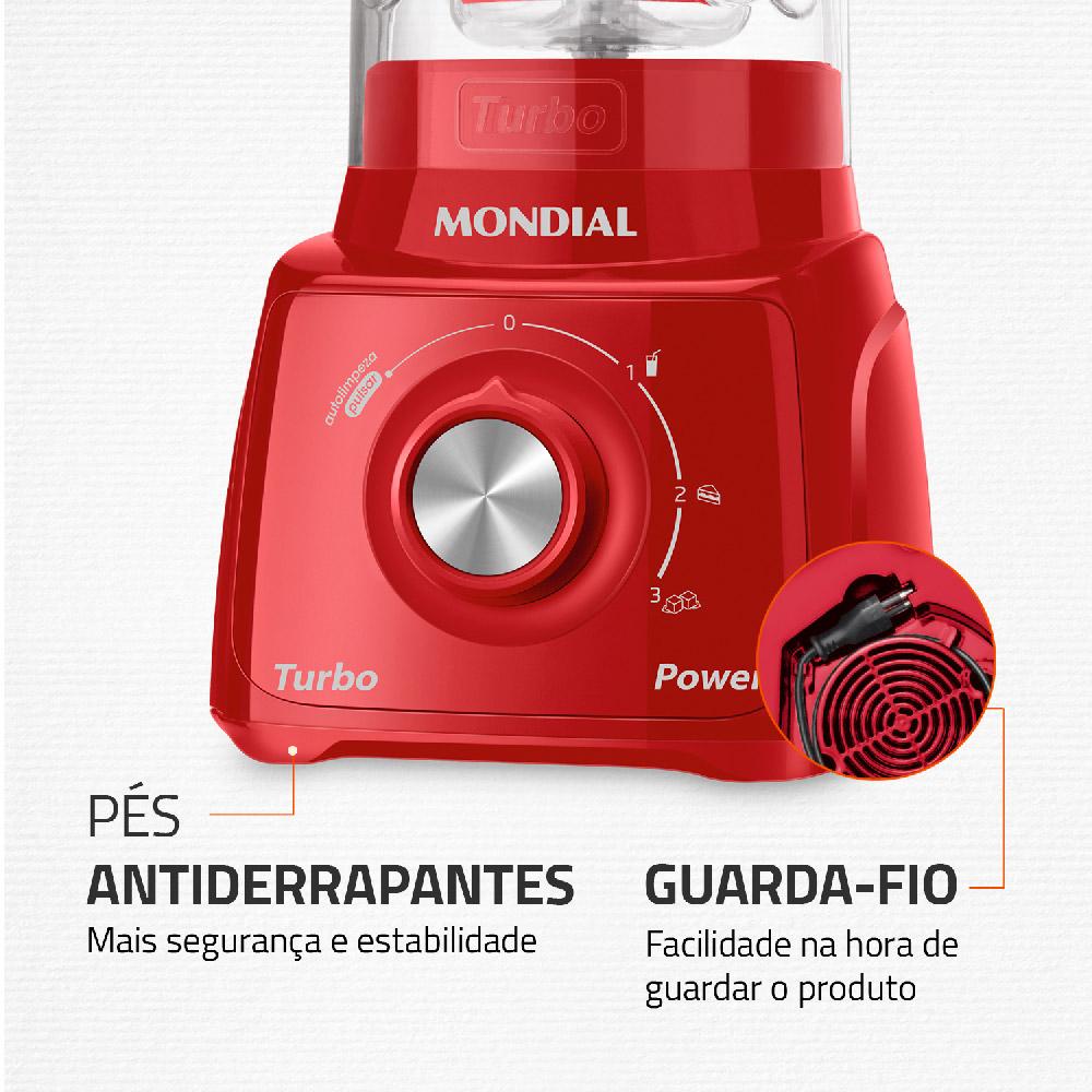 Liquidificador Mondial com Filtro L99 FR 500W 2,2L Vermelho 127V