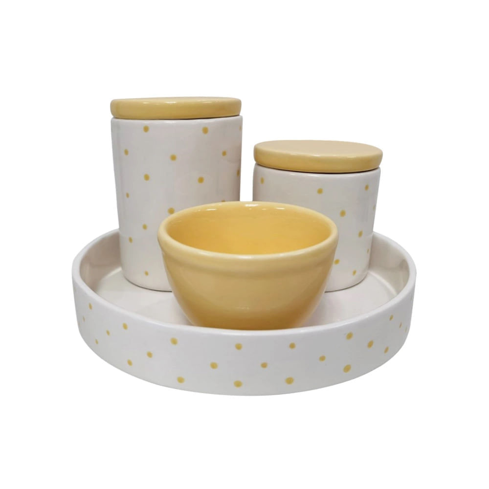 Kit Higiene Pbb Cerâmica Baby Amarelo com 4 Peças UNICA