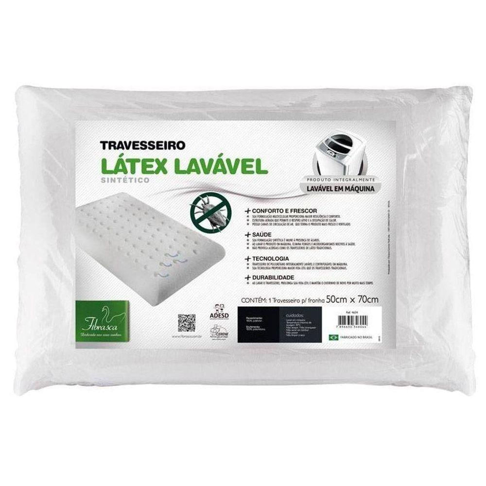 Travesseiro T. Látex Lavável Sintético P/fronha (50x70) - Fibrasca