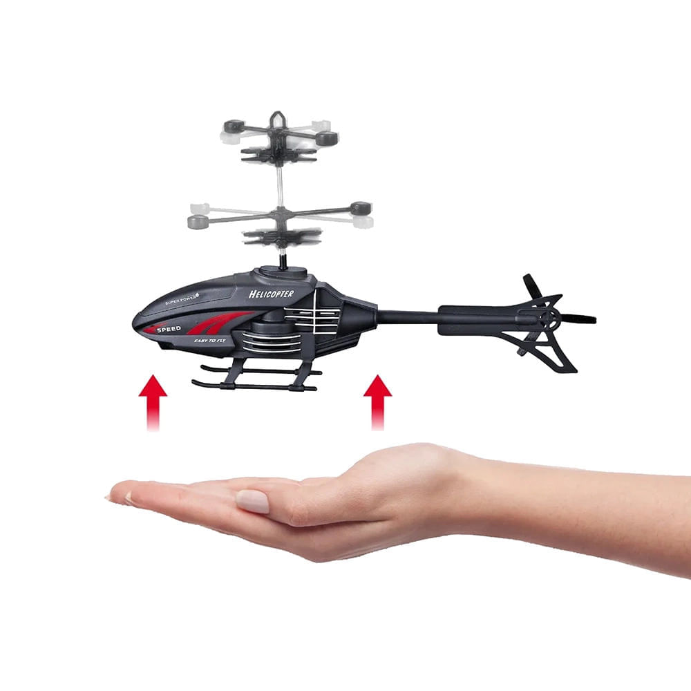 Helicóptero Black Bird Polibrinq com Sensor UNICA