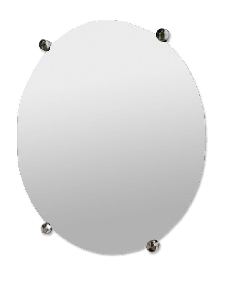 Kit 2 Espelho Banheiro 3Mm Com Botão Francês Redondo 70Cm