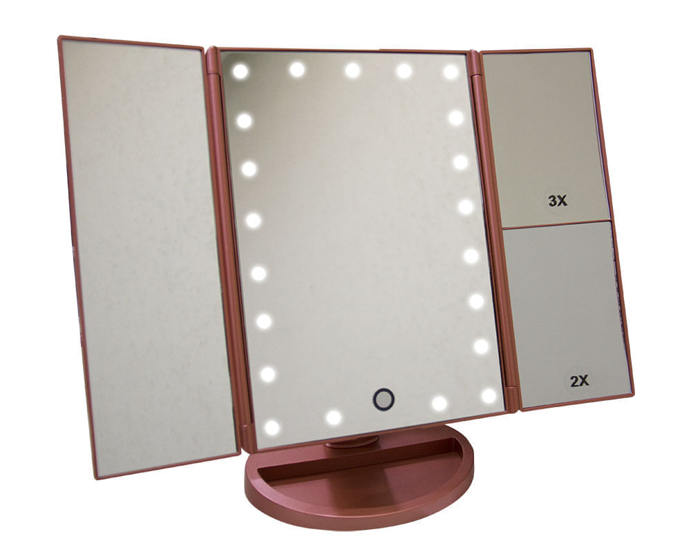 Espelho articulado para Maquiagem Weily Mirror c/ iluminação de Led