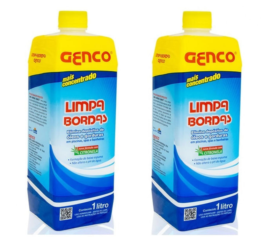 Kit 3 Detergentes Limpa Bordas Genco 1 Litro Para Piscinas