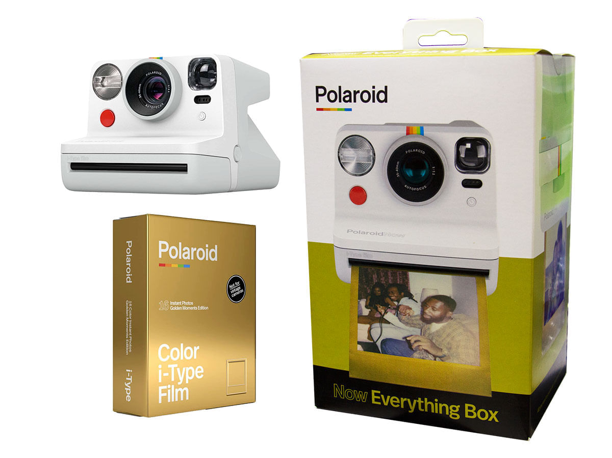 Now Everything Box com Câmera Polaroid Now impressão instantânea e Filme I-TYPE