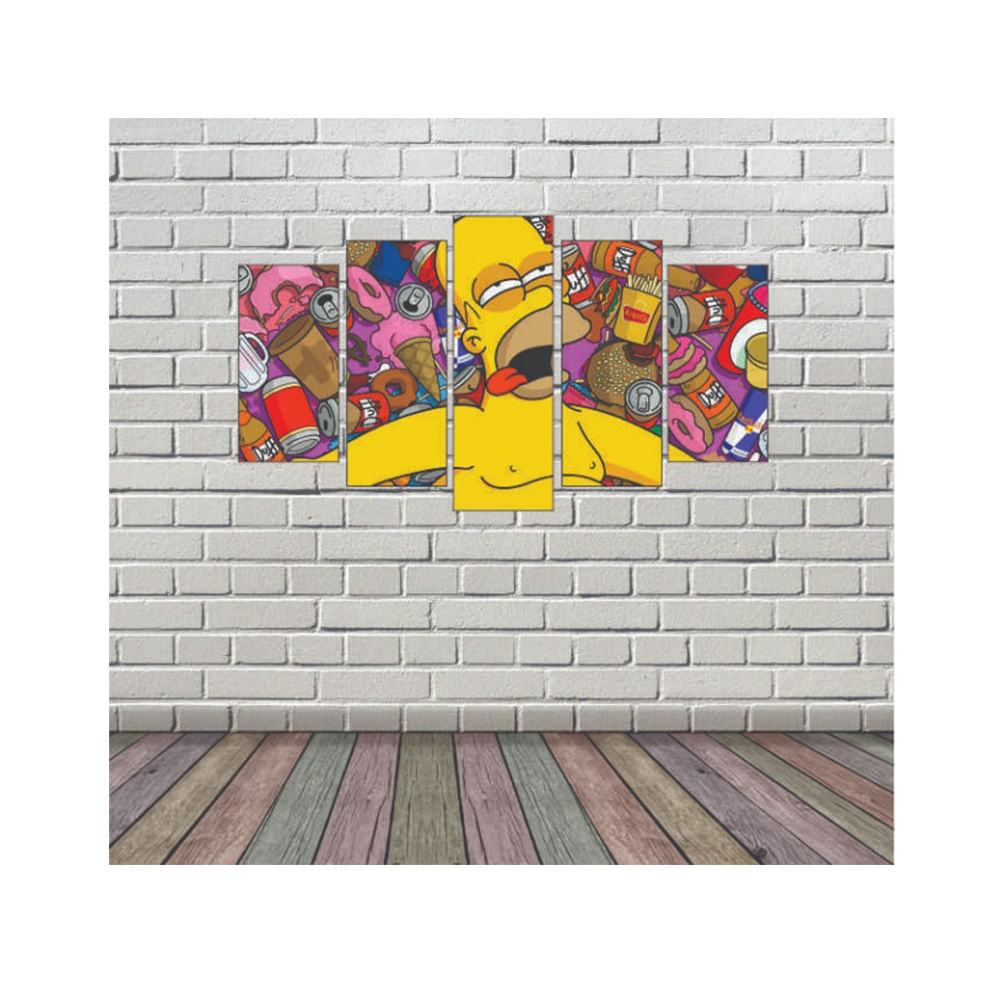 Placa Decorativa Mosaico MDF Os Simpsons Quadro 150x68