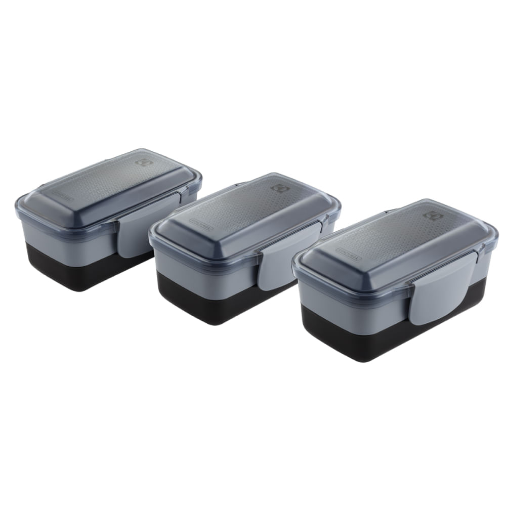 Conjunto de Lunch Box Preta Electrolux - 03 unidades