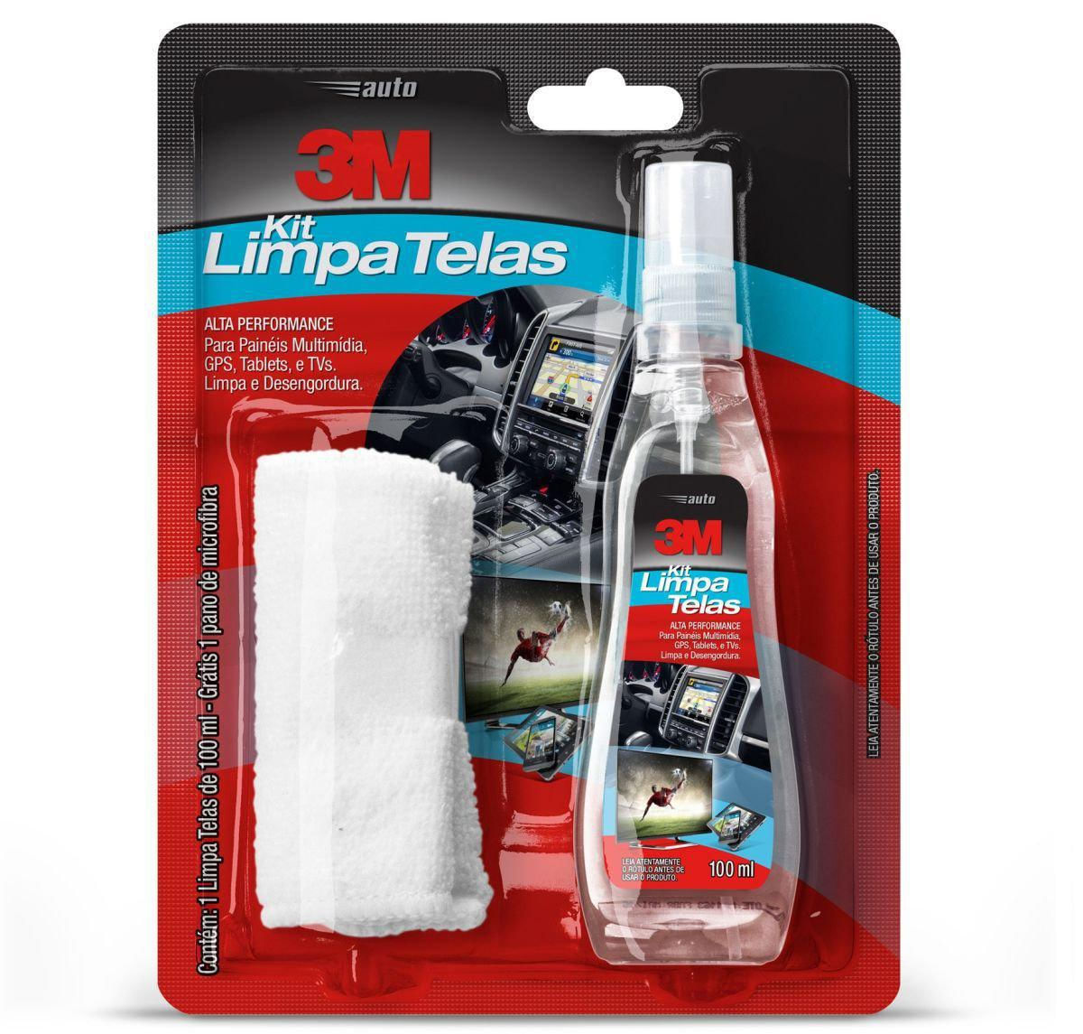 Limpador Alta Performance Kit Limpa Telas 100Ml Flanela 3M