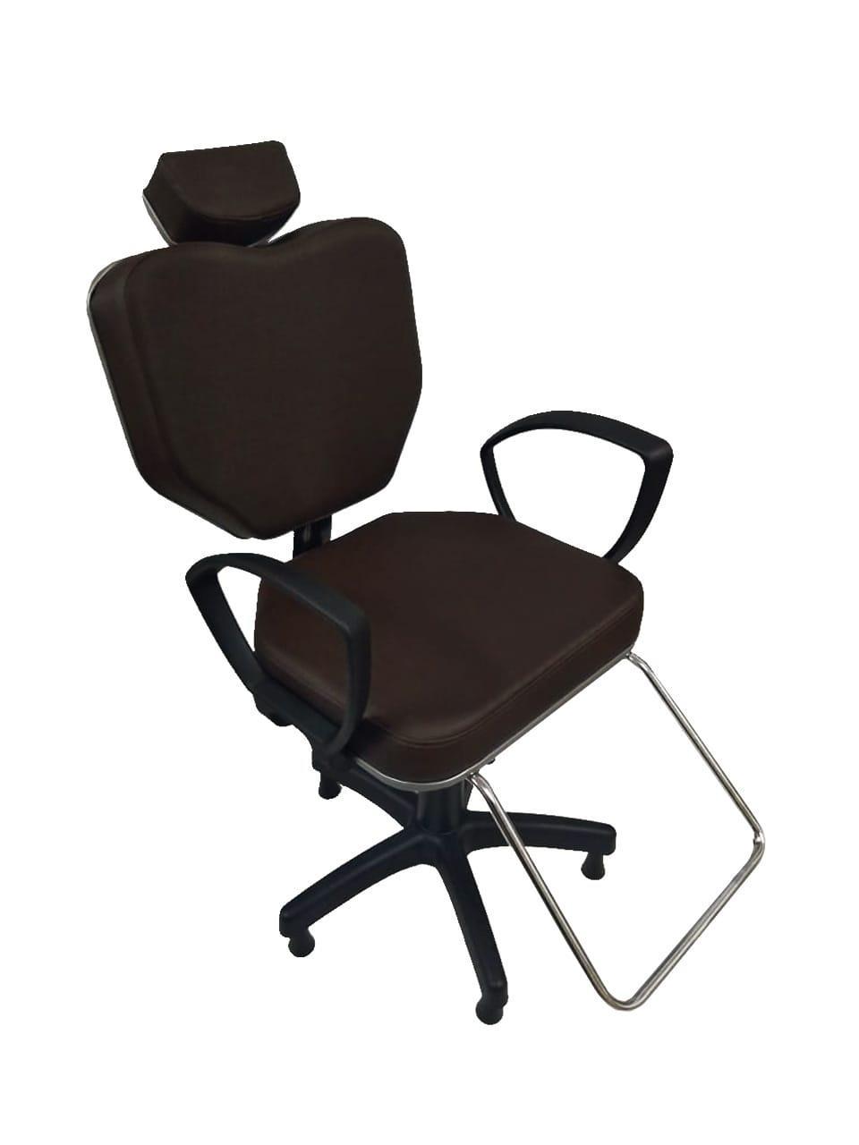 Cadeira Poltrona Salão Cabeleireiro Marrom Café 90X50X50Cm