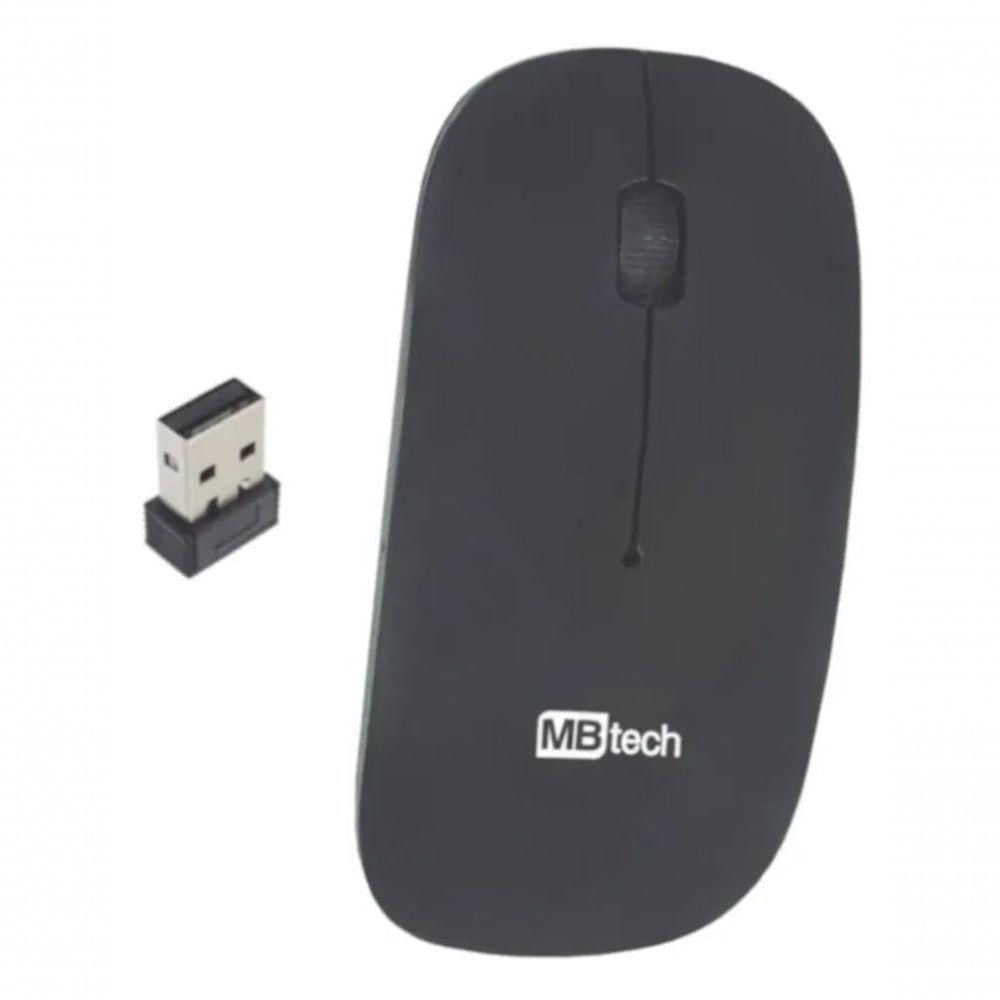 Mouse Wireless M-two 1600 Dpi Com 3 Botões Preto Mbtech Ly84118