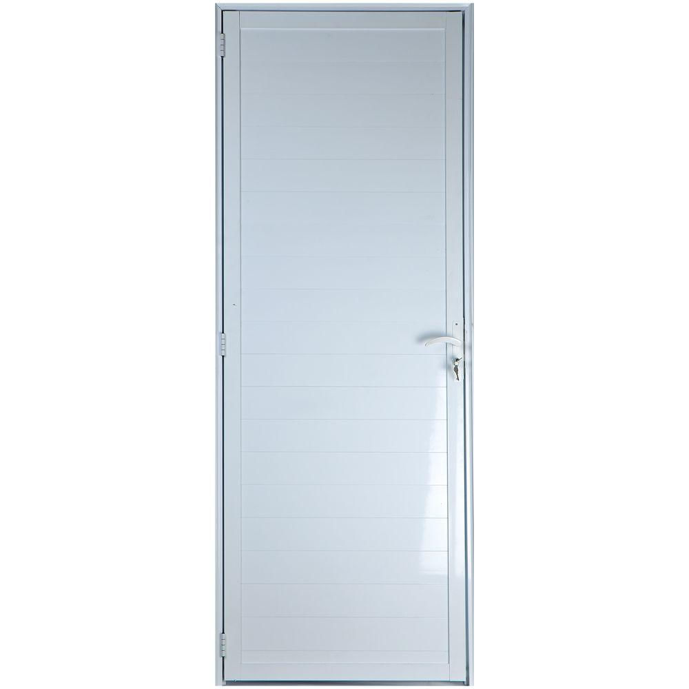 Porta de Alumínio Lambril 2,10x0,90M Esquerda Branco