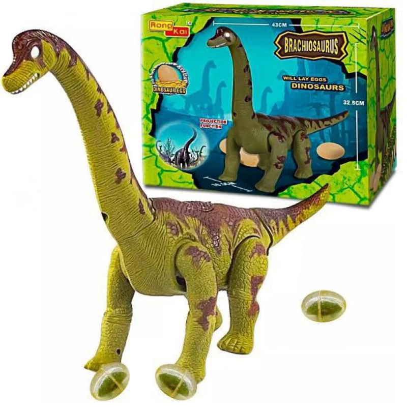 Dinossauro Eletrônico Bota Ovos Brinquedo Anda Emite Luz Som