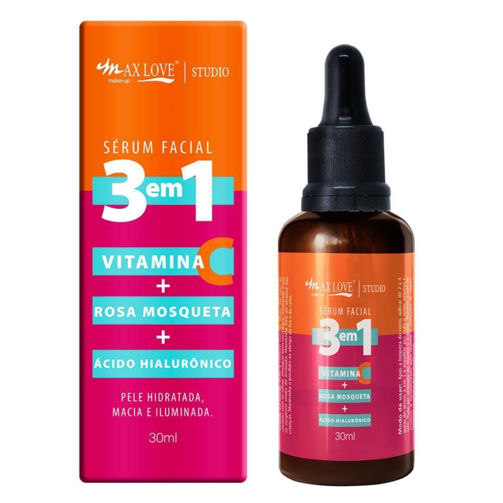 Serum Facial 3 Em1 Vitaminac Rosa Mosqueta ácido Hialurônico