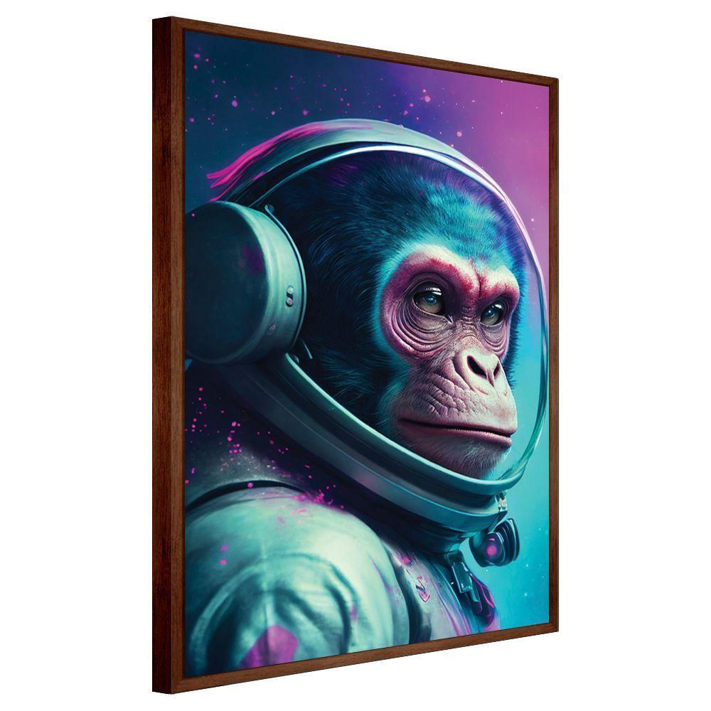 Quadro Decorativo Astronauta Macaco Moldura Cx Alta 40x60cm Título:moldura Preta