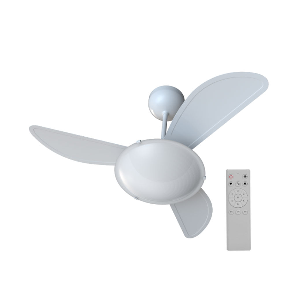 Ventilador de Teto Sunny 3 Pás Inverter com Controle Bivolt Ventisol Branco / Bivolt
