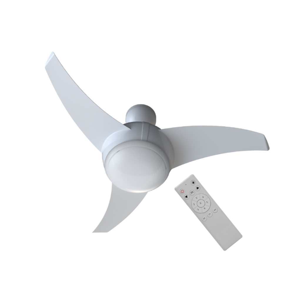 Ventilador de Teto Vortice 3 Pás Led Inverter com Controle Bivolt Ventisol Branco / Bivolt