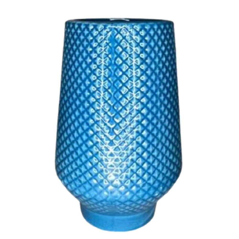 Vaso De Cerâmica Bico Jaca 12x18 Cm Azul