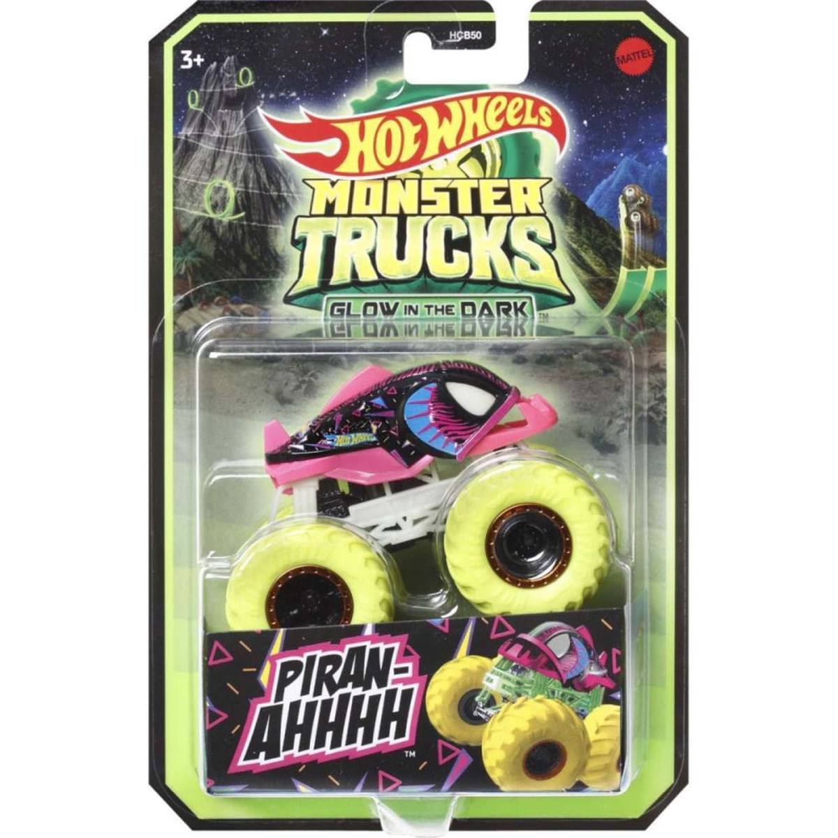 2022 Hot Wheels Monster Trucks Glow In The Dark Piranhahhhh