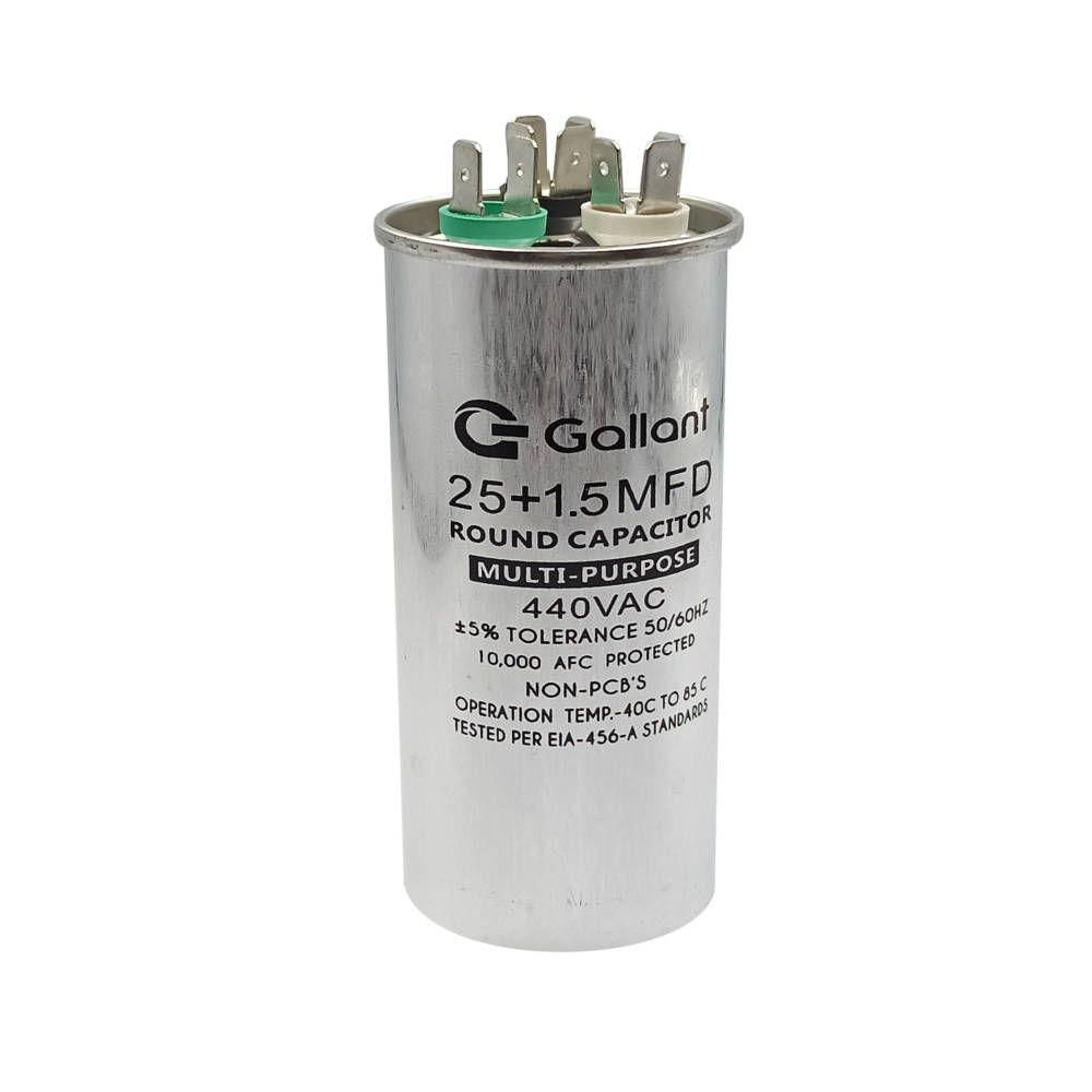 Capacitor CBB65 Gallant 25+1,5mf +-5% 440 VAC GCP25D01A-IX400