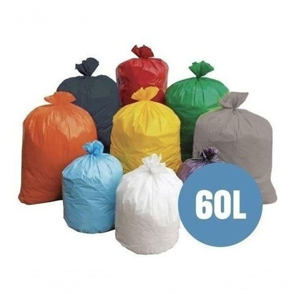 Saco De Lixo 60L Coloridos Pacote Com 50Un Verde