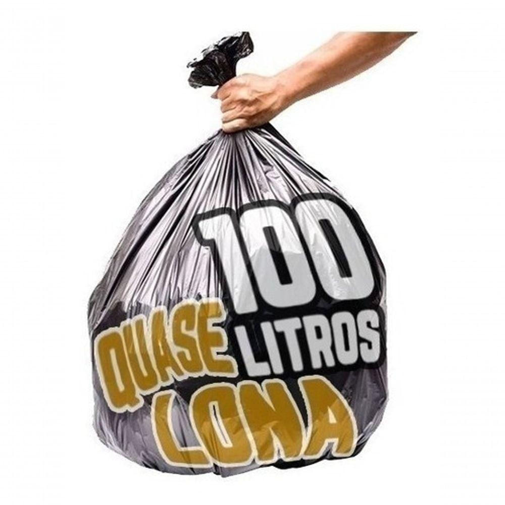 Saco De Lixo 100 Litros 100 Un Preto Quase Lona Preto