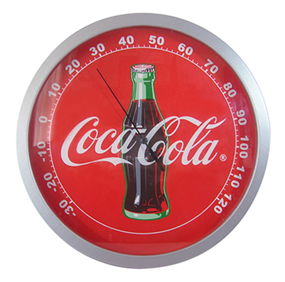 Termômetro Coca-cola Garrafa Redondo Em Madeira - Urban