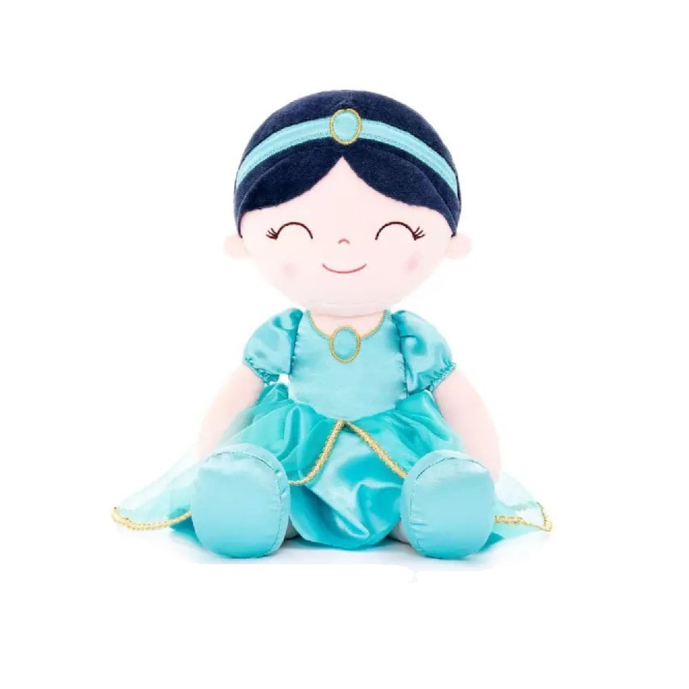 Boneca Princesa Jamine Gloveleya Vestidinho Azul Infantil