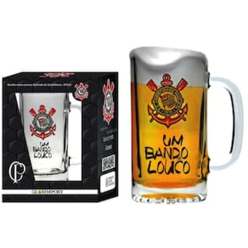 Caneca para Cerveja Globimport Estriada Corinthians Bando de Louco 8601581 - 473 ml