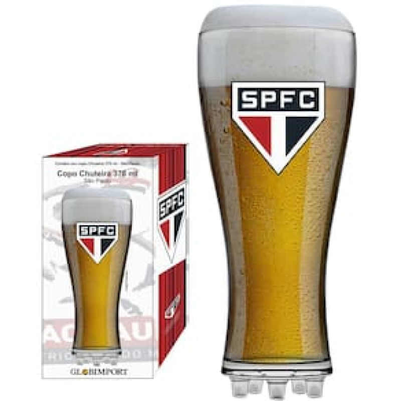 Copo Chuteira para Cerveja Globimport São Paulo 8605213  370 ml