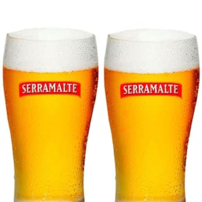 Conjunto com 2 Copos para Cerveja Serramalte Globimport - 340ml