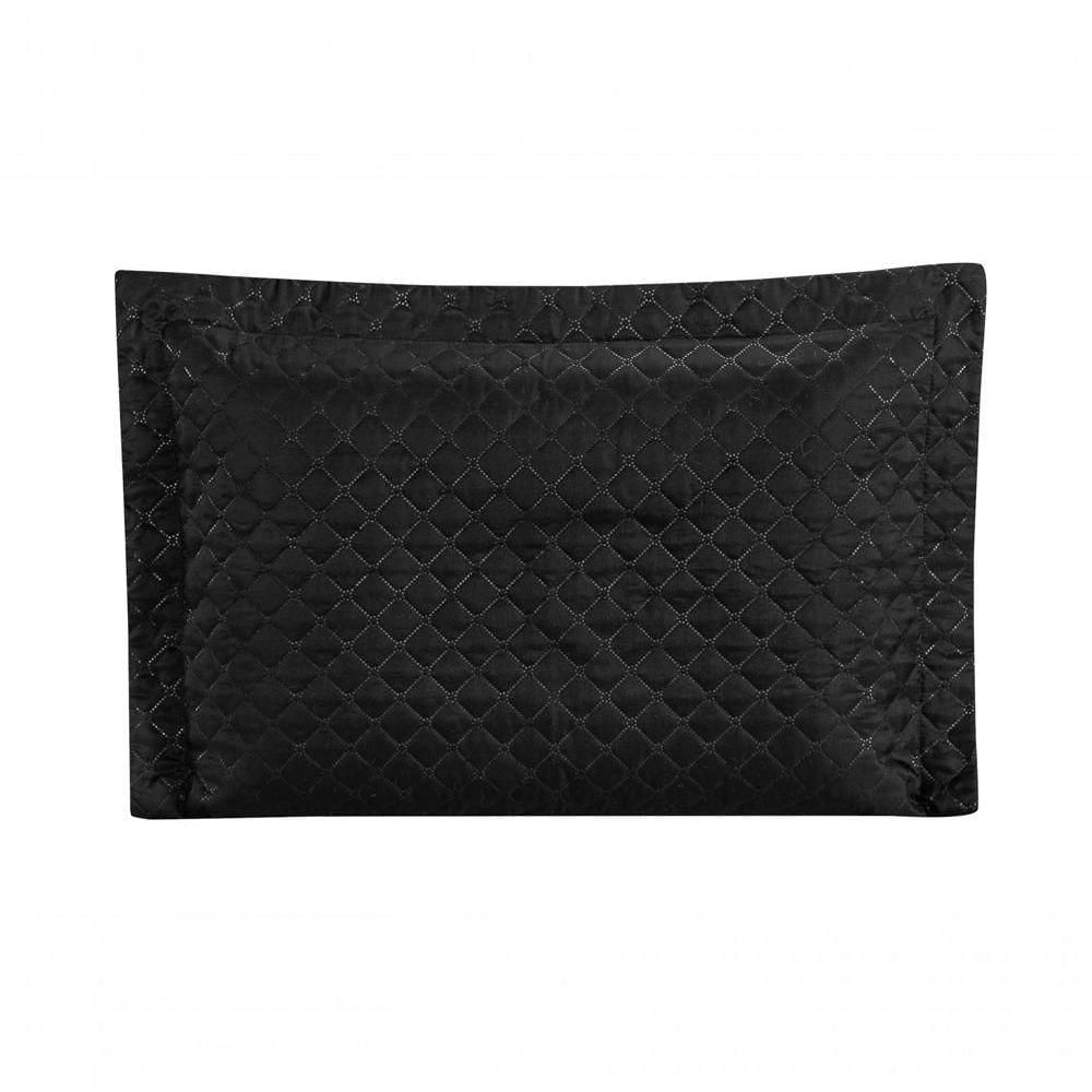 Porta Travesseiro Com Debrum Requinte Liso 01 Peça - Preto