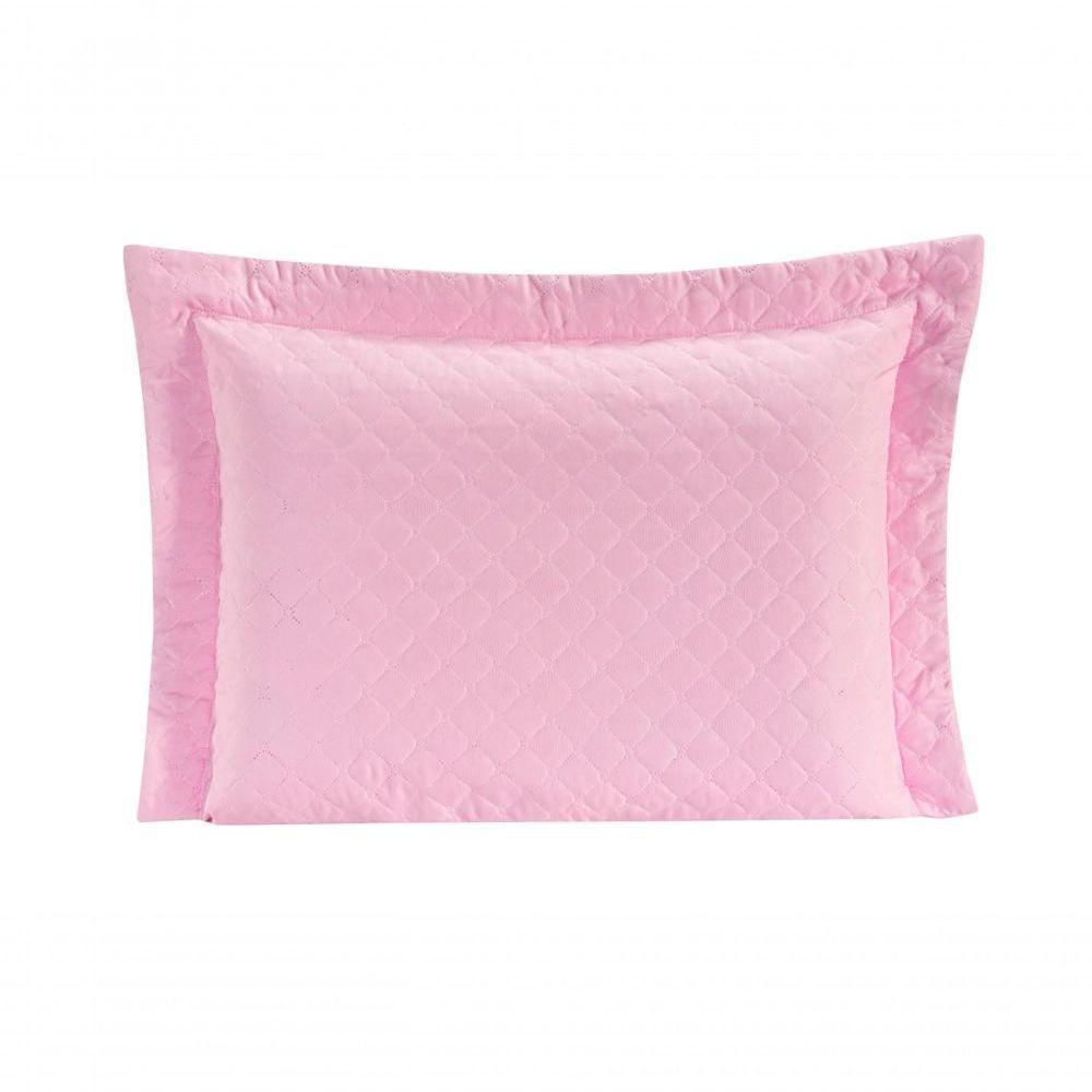 Porta Travesseiro Com Debrum Requinte Liso 01 Peça - Rosa