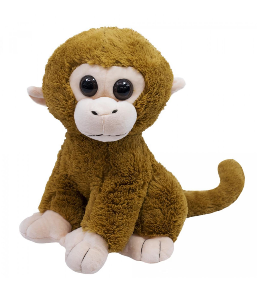 Macaco Pelúcia Marrom Sentado 31 Cm - Fofytoys